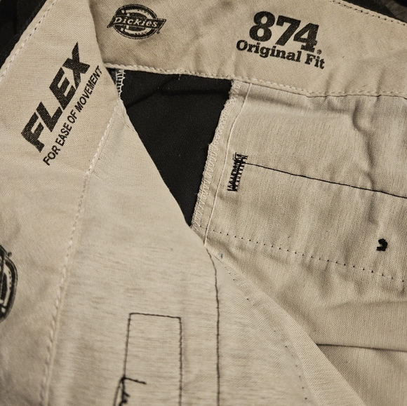 Dickies 874 FLEX Original Fit Work Pants Mens 36x32 Black Mechanical Stretch - Picture 6 of 8